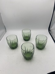 Anchor Hocking Central Park Ivy Green Old Fashioned Glasses Swirl Set Of 4