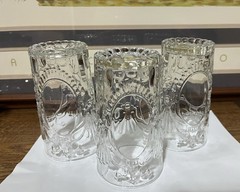 Three Pilgrim Glass Adams Clear Old Fashioned Tumblers