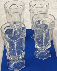 Vintage Fostoria Virginia Brown Iced Tea Footed Glass Goblets Set Of 4