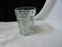 Bulls’s Eye and Daisies Tumbler U.S. Glass #15117 Clear EAPG 1909 green stain