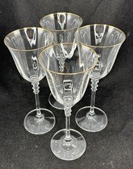 Mikasa Sonata Gold Crystal Wine Glasses 8in Discontinued Set of 4