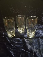 Clear Tumbler Glasses with Bubble in Base Heavy set of 3