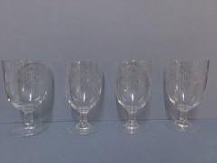 4 Noritake Bamboo Clear Water Goblets – 5 1/4″