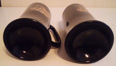 2 VTG TIARA INDIANA GLASS AQUARIUS BEER MUGS STEINS BLACK AMETHYST ZODIAC W