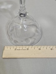 Vintage Unmarked Etched Floral Champagne Glasses Set Of 4 Clear Column Stem