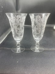 TIFFIN FRANCISCAN CHEROKEE ROSE CRYSTAL STEMWARE ICED TEA GLASSES – SET OF 2