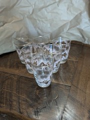 Set of 6 Vintage Libbey Duchess Drinking Glasses 3.5″ Pink Gold Floral 1950’s
