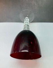 (2) Assorted Deep Ruby Red Wine Glasses. See Description.