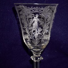 1920s Maryland Glass Co. «Diana & Nymph» Etched Goblets – Set of 4