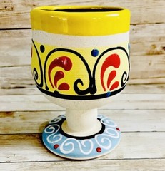 Copa Artesanal Mexicana De Barro En Engove Mexican Artisan Terra Cota Wine Cup