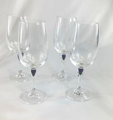 4 Courvoisier Crystal Cobalt Blue Teardrop Stem Cognac Aperitif Cordial Glasses