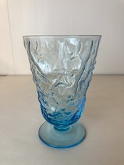 Single Bryce El Rancho Cerulean blue water goblet Seneca Dirftwood glass