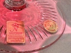Nachtmann Traube Cranberry Gold Cut to Clear Crystal Cognac Glass W. Germany box