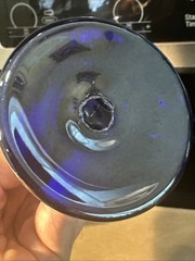 Stunning Pair Of Gavin Heath «Cobalt Iridescent» Art Glass Goblets signed ’91