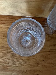 Anchor Hocking Wexford Diamond Point Cut Small Stemmed Drinking Goblet Glasses