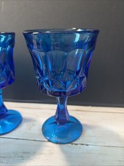 Set of 10 Vintage Noritake Perspective Cobalt Blue Water Wine Goblets 6 1/2 Inch