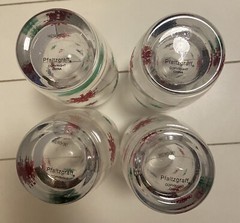 4 Pfaltzgraff Taffy Candy Snowflake Cooler Glasses 2006 247-840-00