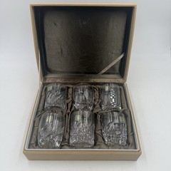 Vintage Hoya Crystal Shot Glasses, Made In Japan, Set Of 6, Boxed Unused