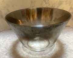 MCM Vitreon Queens Lusterware Crystal Large Bowl Platinum Silver Fade Ombré 10”