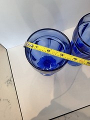 Vintage Libbey Gibraltar Duratuff Cobalt Blue 2 Iced Tea Water Glasses Goblets