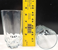 (5) Arcoroc Artic 12 Oz Beverage Set Vintage Wedge Cut Tumblers France Retro Lot