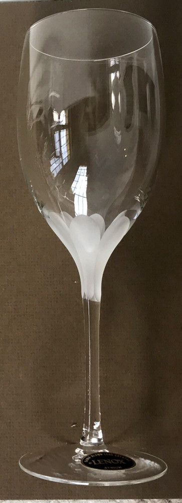Lot 6 Lenox Atrium Cut Glass Champagne Flute Stem Goblet 8.25″ Frosted Petal NWT