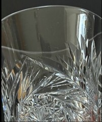 Vintage American Brilliant Period Cut Crystal Carafe & Tumbler Pinwheel Hob Star