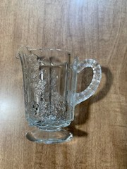 Lot of 4 Clear Glass Flowered And Various Patterns