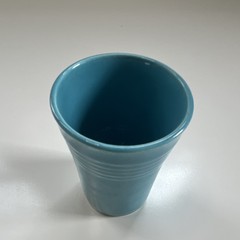 VTG Turquoise Fiestaware Glossy Ceramic Tumbler Cup No Handle Round Shape