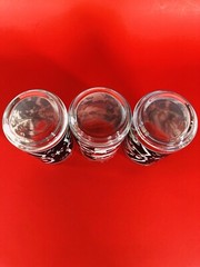 Vintage MCM Santa Tumbler Glasses Reindeer Christmas. Black White And Red. (3)