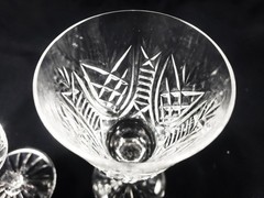 SET OF 2 WATERFORD CRYSTAL CLARE WHITE WINE GLASSES / GOBLETS