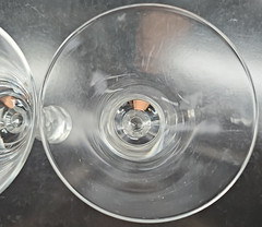 2) Artland Presscott Clear Wine Glasses Set Elegant Hex Frosted Stemware Bar Lot