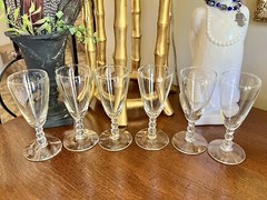 Libbey Glass Knob Hill Set Of 6 Clear Whiskey Sour Ball Stem Glasses