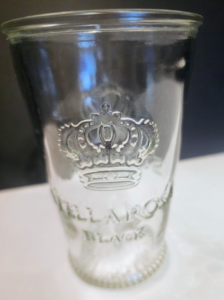 Stella Rosa Black Recycled Glass Tumbler Crown Embossed Heavy