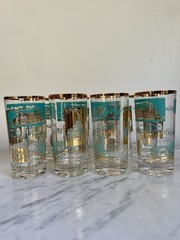 VTG Southern Comfort Liberty Riverboat High Ball Glasses 5.5” Set Of 8 MCM