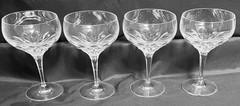 Set 4 Nachtmann DIAMANT Gorham DIAMOND-CLEAR Crystal Champagne 5 3/4″ EXCELLENT