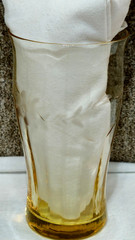 VTG Yellow Depression Glass Floral Etched Optic Panel Tumblers – Set of 2