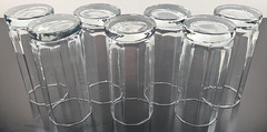 (7) Anchor Hocking Essex Clear 14 Oz Tumblers Set Octagonal Drinking Glasses Lot