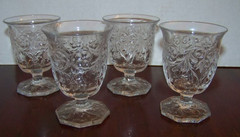 SET OF FOUR Perfect Vintage McKee «ROCK CRYSTAL» Egg Cups/Tumblers!!