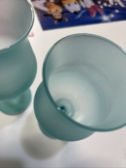 Set of 6 Vintage Libbey Z Stem Glasses Frosted Satin Pastel Wine Drinkware Party