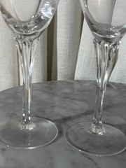Vintage Gorham Andante Gold Trim White Wine Glasses 7 1/2″ Pair