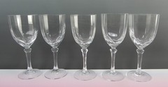 (5) Cristal d’Arques-Durand Chambery Square French Clear Crystal Wine Glasses