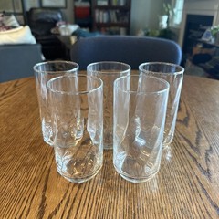 Libbey Glass Tumblers Wavy Textured Pattern Glasses 5.5” Set Of 5