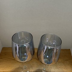 2 Cristalleria Ocean Blue Goblets Made In Italy