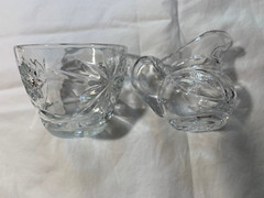 Lot of 4 Clear Glass Flowered And Various Patterns