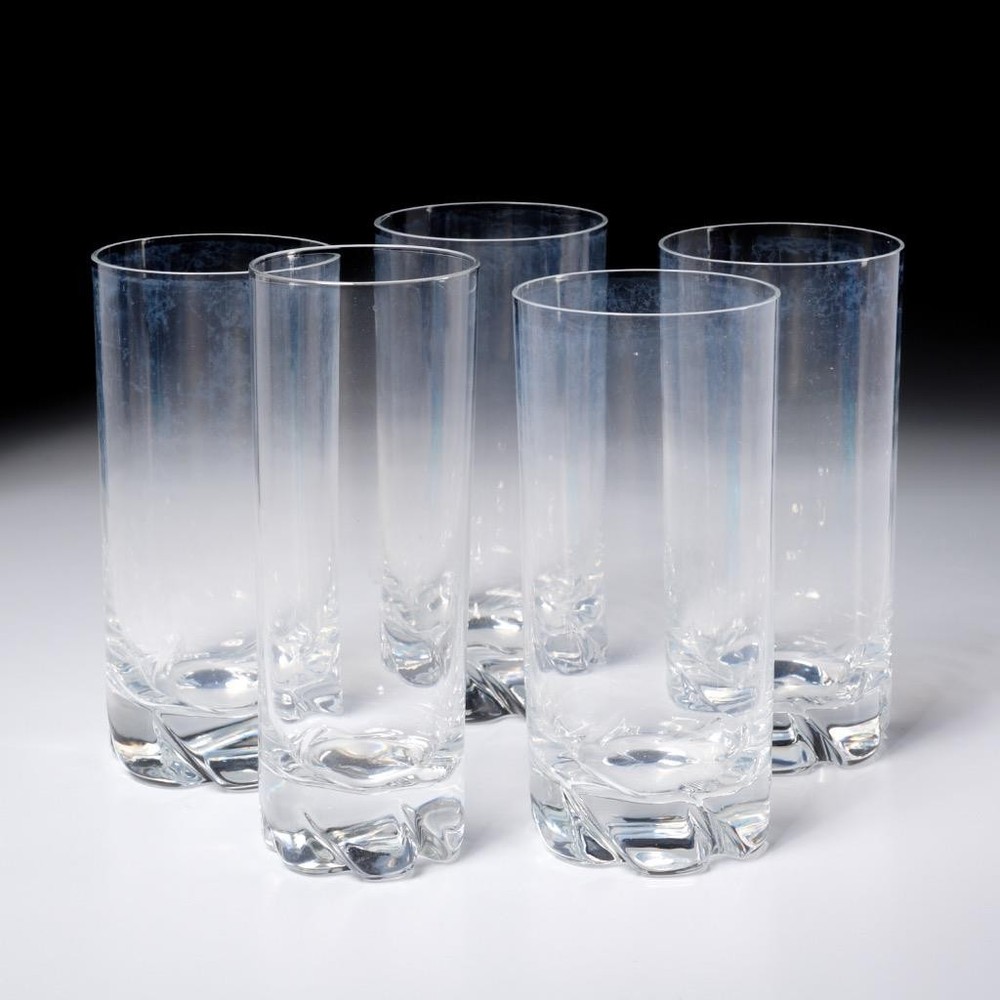 Vintage Daum France Blanzey Pattern Iced Tea Tumbler Drinking Glasses 5 Pc Lot