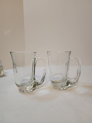 Vintage Indiana Glass Tiara Hunter French Horn Style Glass Set Of 2 Mugs