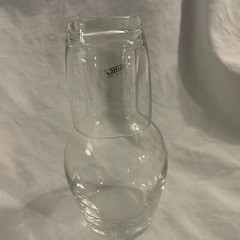 Tarnow Poland Clear Bedside Tumble Up Water Carafe and Glass Set Vintage