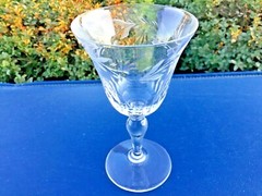 Cut Glass Sherry Glasses Arcadia Pattern Glastonbury Lotus Co. Set (8) 5 1/4”