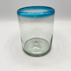 Hand-Blown Tumber Glass AQUA Glass Free-Blown